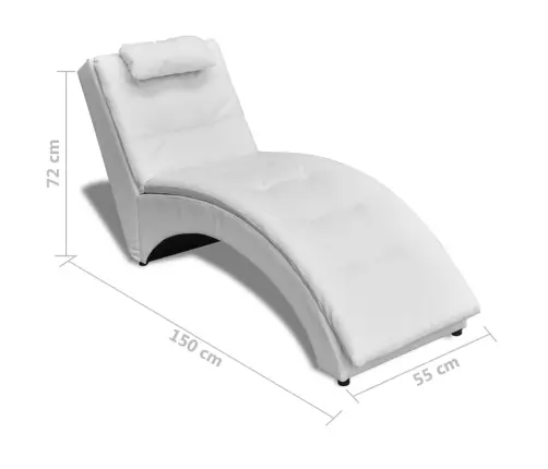 Kušetė Su Pagalvėle, Balta, Dirbtinė Oda