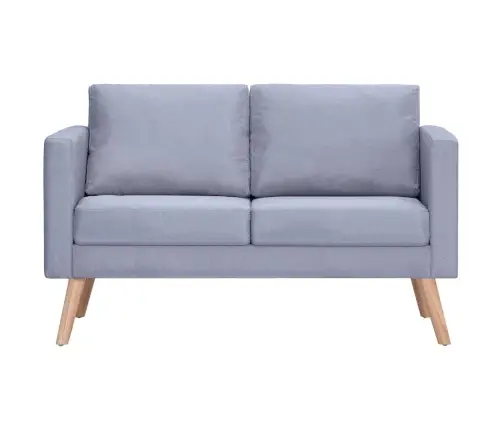 Dīvāns, Divvietīgs, Gaiši Pelēks Audums  Vidaxl