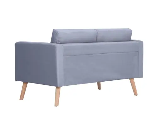 Dīvāns, Divvietīgs, Gaiši Pelēks Audums  Vidaxl