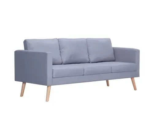 Dīvāns, Trīsvietīgs, Gaiši Pelēks Audums  Vidaxl