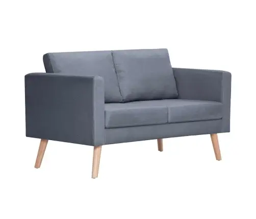 Dīvāns, Divvietīgs, Tumši Pelēks Audums  Vidaxl