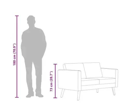 Dīvāns, Divvietīgs, Tumši Pelēks Audums  Vidaxl