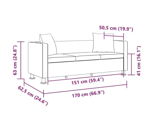 3 Istekohaga Diivan, Kunstnahast, Must