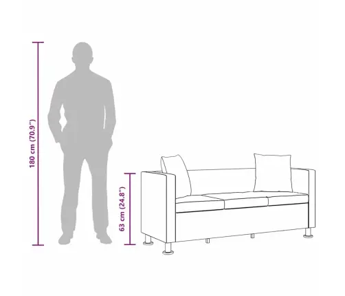 3 Istekohaga Diivan, Kunstnahast, Must