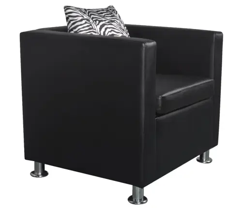 Atpūtas Krēsls, Melna Mākslīgā Āda Vidaxl