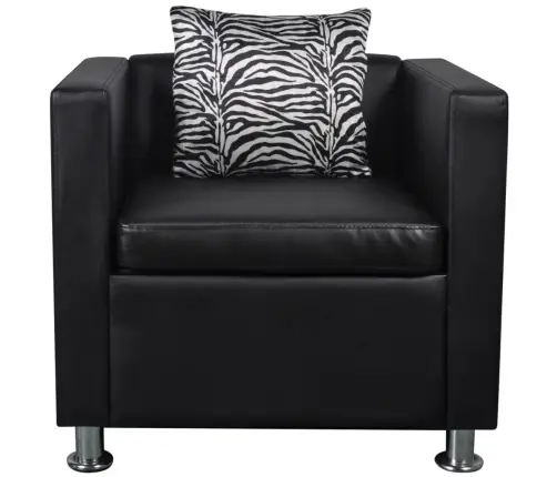 Atpūtas Krēsls, Melna Mākslīgā Āda Vidaxl