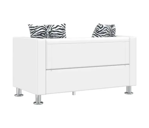 Sofa, Dvivietė, Dirbtinė Oda, Balta