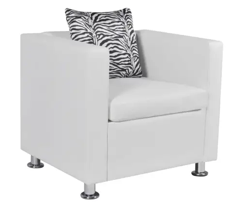 Atpūtas Krēsls, Balta Mākslīgā Āda Vidaxl