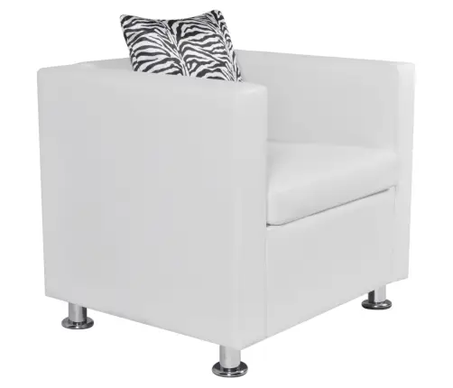 Atpūtas Krēsls, Balta Mākslīgā Āda Vidaxl