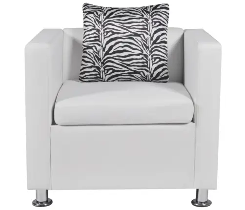 Atpūtas Krēsls, Balta Mākslīgā Āda Vidaxl