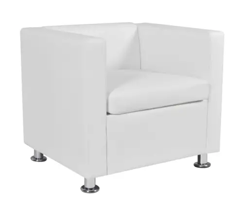 Atpūtas Krēsls, Balta Mākslīgā Āda Vidaxl