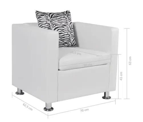 Atpūtas Krēsls, Balta Mākslīgā Āda Vidaxl