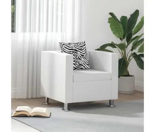 Atpūtas Krēsls, Balta Mākslīgā Āda Vidaxl