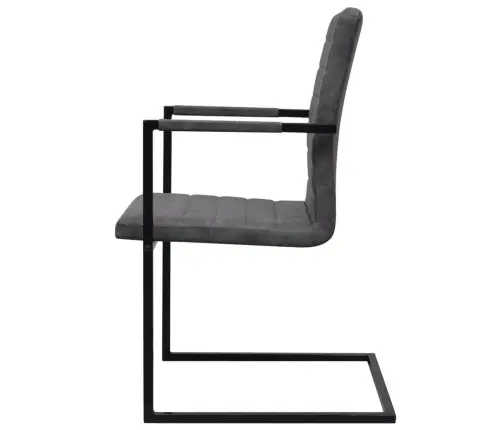 Konsoles Virtuves Krēsli, 2 Gab., Pelēka Mākslīgā Āda Vidaxl