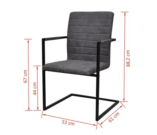 Konsoles Virtuves Krēsli, 2 Gab., Pelēka Mākslīgā Āda Vidaxl