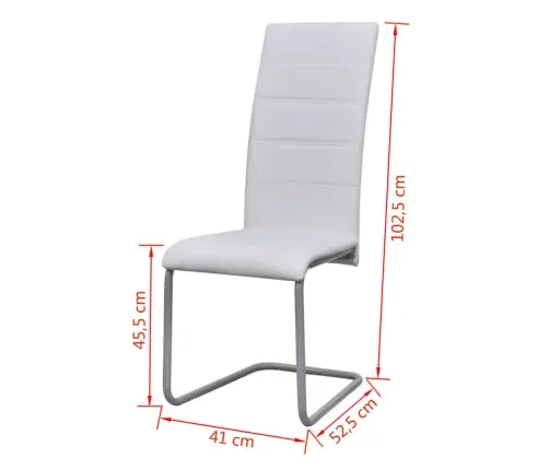 Konsoles Virtuves Krēsli, 4 Gab., Balta Mākslīgā Āda Vidaxl