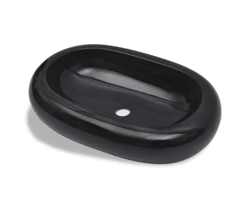 Vannas Istabas Izlietne, Melna Keramika, Ovāla