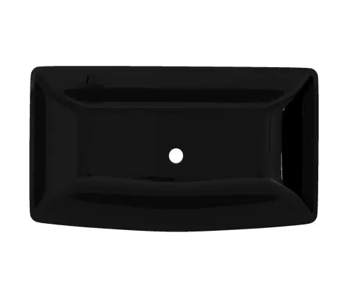 Keraminis Praustuvas Vonios Kambariui, Juodas, Stačiakampis