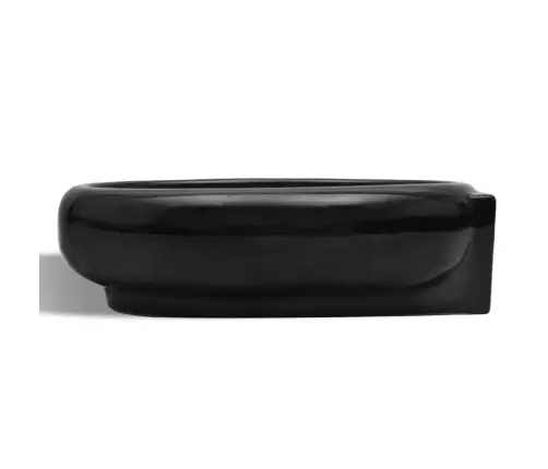 Keraamiline Kraani- Ja Ülevoolu Avaga Vannitoavalamu, Ümmargune, Must