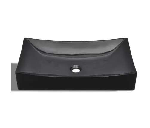 Keraminis Praustuvas Vonios Kambariui, Juodas, Stačiakampis