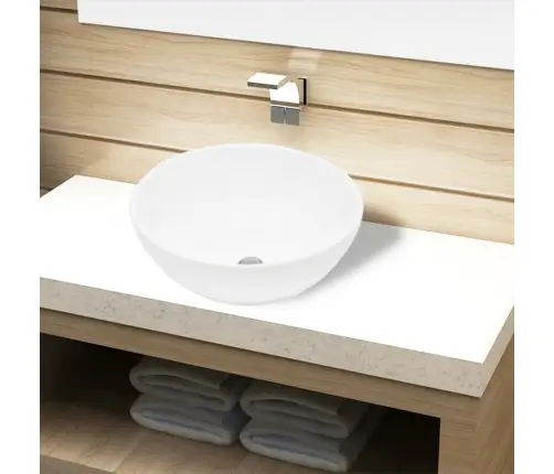 Valge Ümar Keraamiline Vannitoavalamu