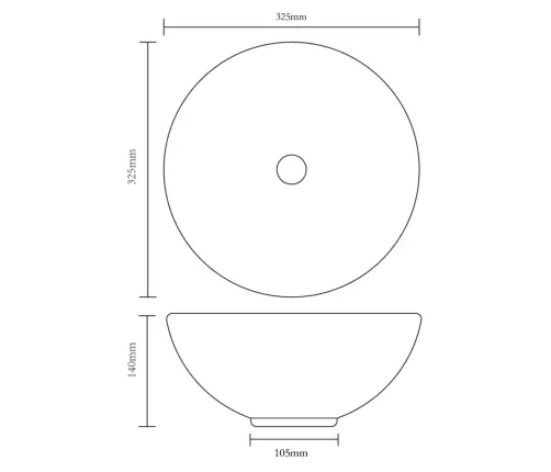 Vannas Istabas Izlietne, Melna Keramika, Apaļa