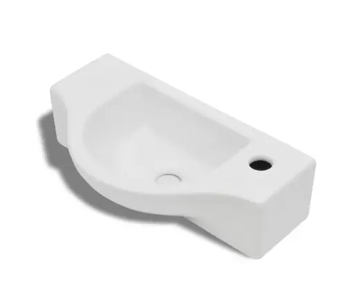 Vannas Istabas Izlietne Ar Vietu Krānam, Keramiska, Balta