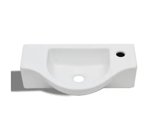 Vannas Istabas Izlietne Ar Vietu Krānam, Keramiska, Balta