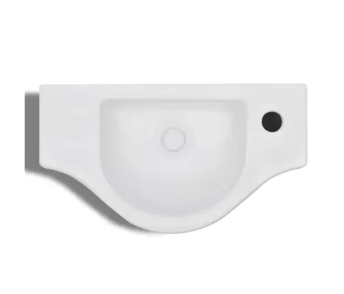 Vannas Istabas Izlietne Ar Vietu Krānam, Keramiska, Balta