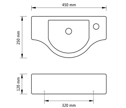 Vannas Istabas Izlietne Ar Vietu Krānam, Keramiska, Balta