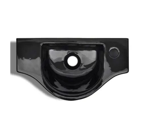 Keramikinis Praustuvas Su Anga Maišytuvui, Juodas