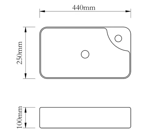 Keramikinis Vonios Praustuvas Su Anga Maišytuvui, Baltas