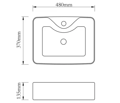 Keraamiline Vannitoa Valamu Valge Ruudukujuline