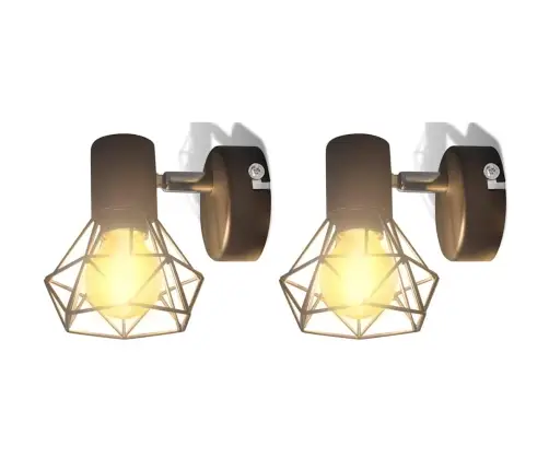 Sienas Lampas, 2 Gab., Led Spuldzes Ģeometriskos Ietvaros, Melnas