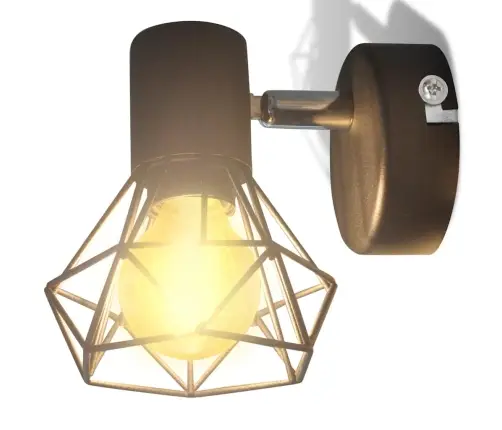 Sienas Lampas, 2 Gab., Led Spuldzes Ģeometriskos Ietvaros, Melnas