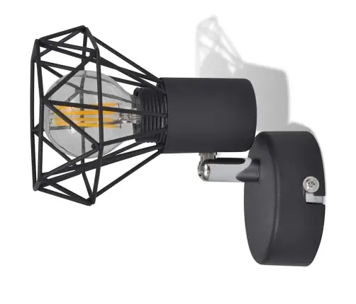 Sienas Lampas, 2 Gab., Led Spuldzes Ģeometriskos Ietvaros, Melnas