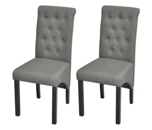 Virtuves Krēsli, 2 Gab., Gaiši Pelēks Audums Vidaxl