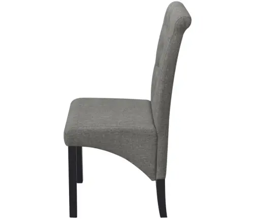 Virtuves Krēsli, 2 Gab., Gaiši Pelēks Audums Vidaxl