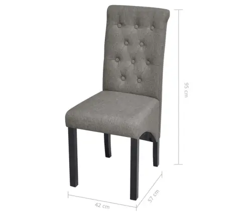 Virtuves Krēsli, 2 Gab., Gaiši Pelēks Audums Vidaxl