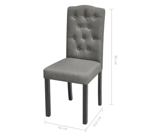 Virtuves Krēsli, 4 Gab., Pelēks Audums Vidaxl