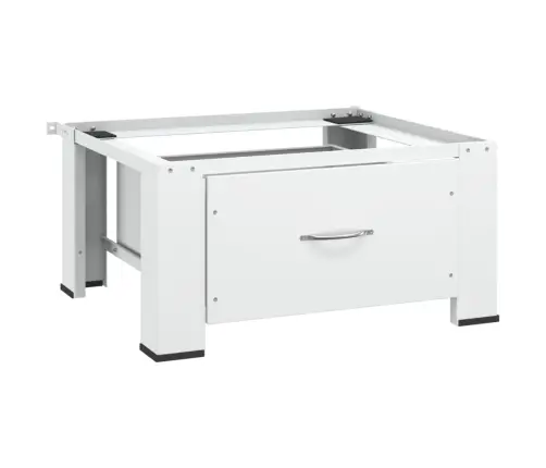 Veļasmašīnas Statīvs Ar Atvilktni, Balts Vidaxl