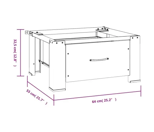 Veļasmašīnas Statīvs Ar Atvilktni, Balts Vidaxl