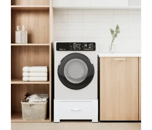 Veļasmašīnas Statīvs Ar Atvilktni, Balts Vidaxl