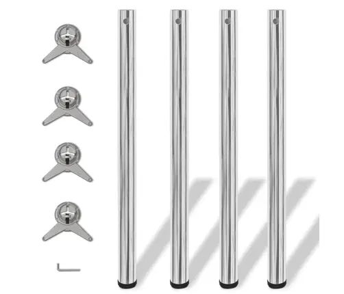 Reguleeritava Kõrgusega Lauajalad 4 Tk, Kroom, 870 Mm