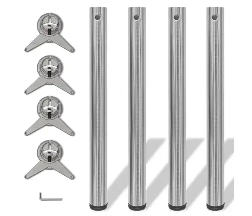 Galda Kājas, 4 Gab., Regulējamas, 710 Mm, Matēts Niķelis