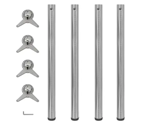 Galda Kājas, 4 Gab., Regulējamas, 870 Mm, Matēts Niķelis