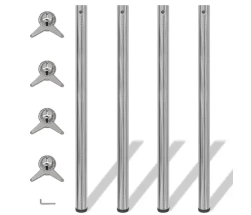 Galda Kājas, 4 Gab., Regulējamas, 1100 Mm, Niķelis