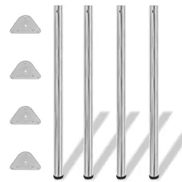 Galda Kājas, 4 Gab., Regulējamas, 1100 Mm, Hroms