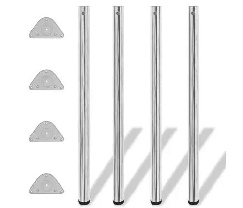 Galda Kājas, 4 Gab., Regulējamas, 1100 Mm, Hroms