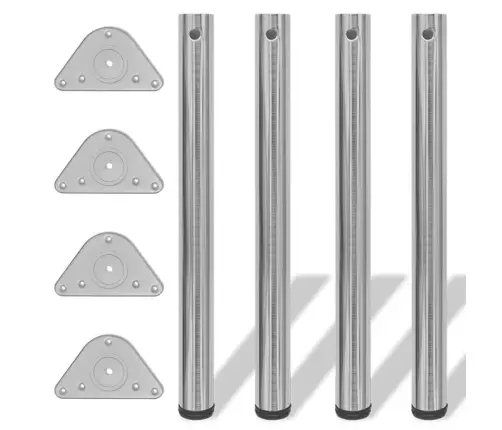 Galda Kājas, 4 Gab., Regulējamas, 710 Mm, Matēts Niķelis